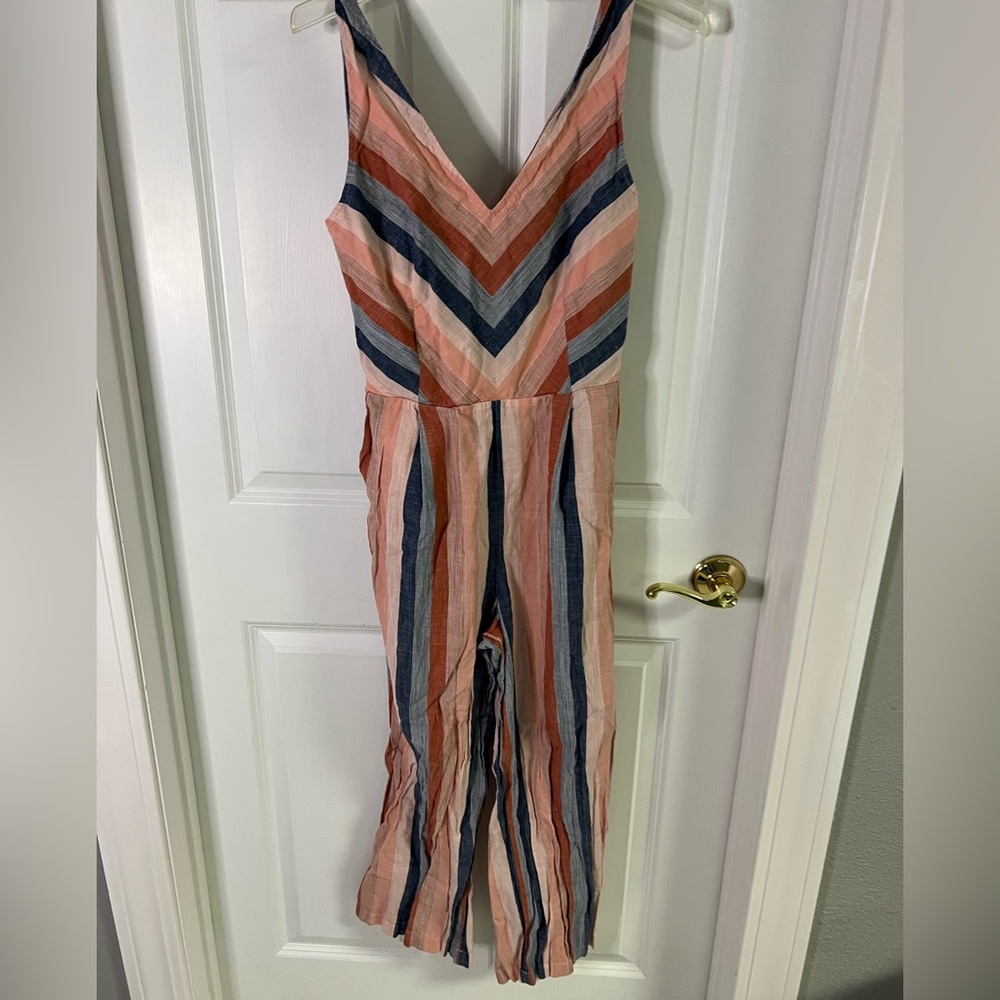 Lucky Brand Geometric Pink and Blue Jumpsuit